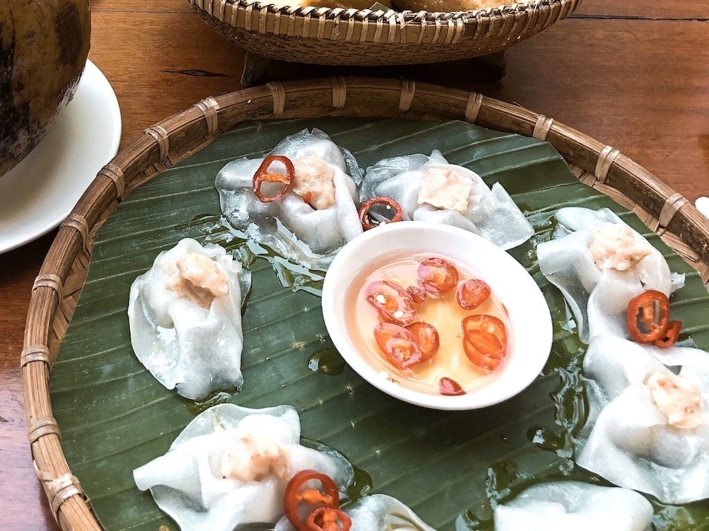 White rose dumpling at Hai Cafe in Hoi An, Vietnam
