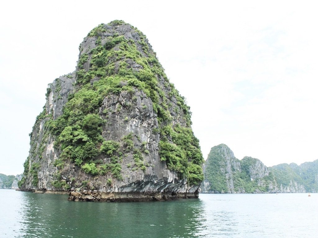 Limestone islet at Ha long Bay in Vietnam