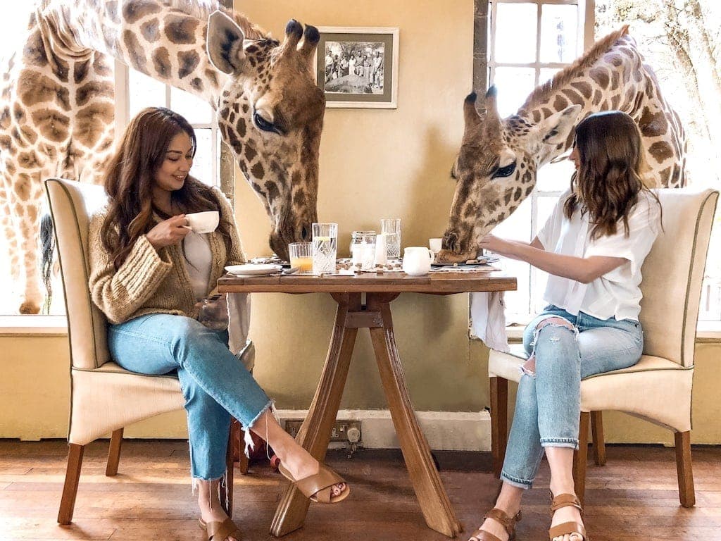 Breakfast at Giraffe Manor in Kenya