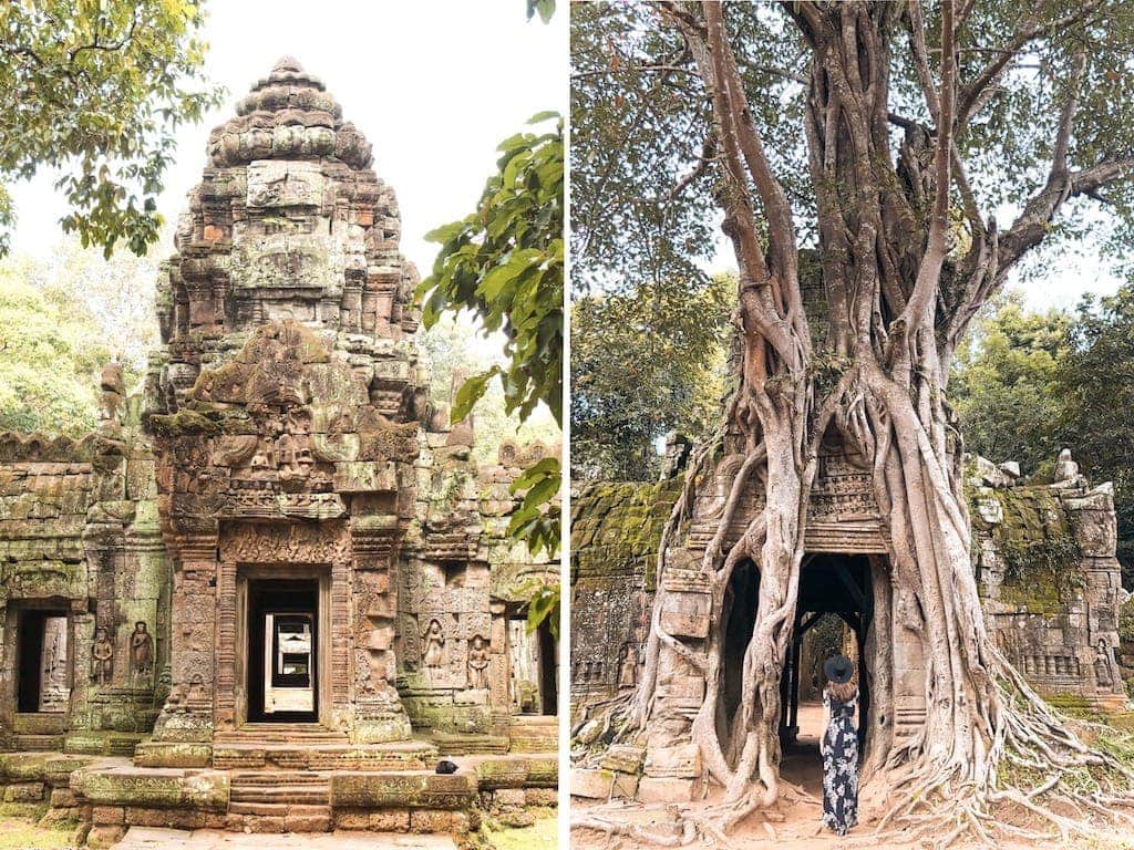 One of the gates to the temple of Ta Som is completely overtaken by a tree