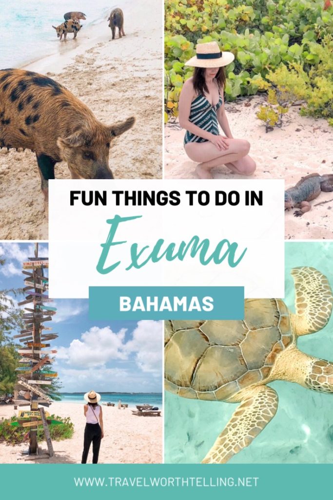 Exuma is a must-visit tropical vacation destination. Discover fun things to do in Exuma. Visit the famous swimming pigs, see the stingrays at Stocking Island, and snorkel with sea turtles in Hoopers Bay.