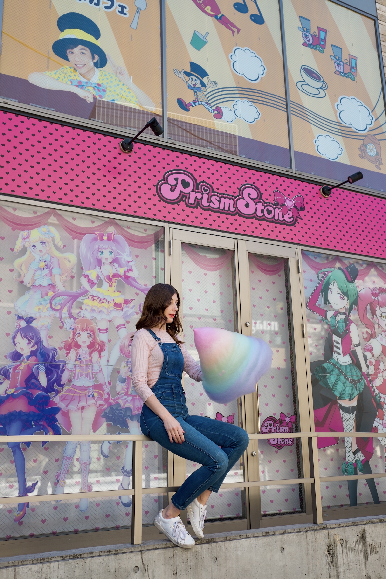 Woman with cotton candy in Tokyo