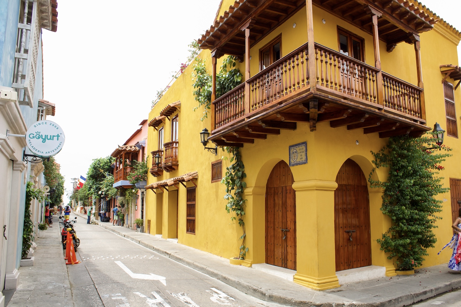 Yellow building in Old City Cartagena