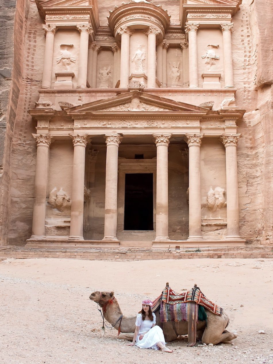 Camel in front of the Treasury Petra