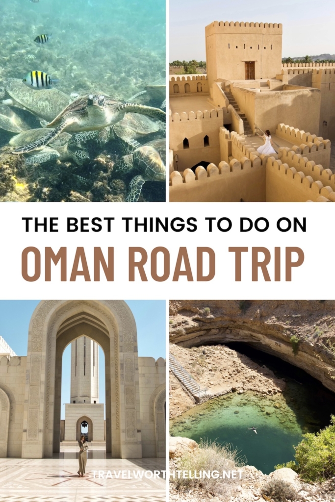 Discover the best things to do on you Oman road trip. This 10-day itinerary includes Bimmah Sinkhole, Nizwa Fort, Daymaniyat Islands, Wadi Shab, and more.