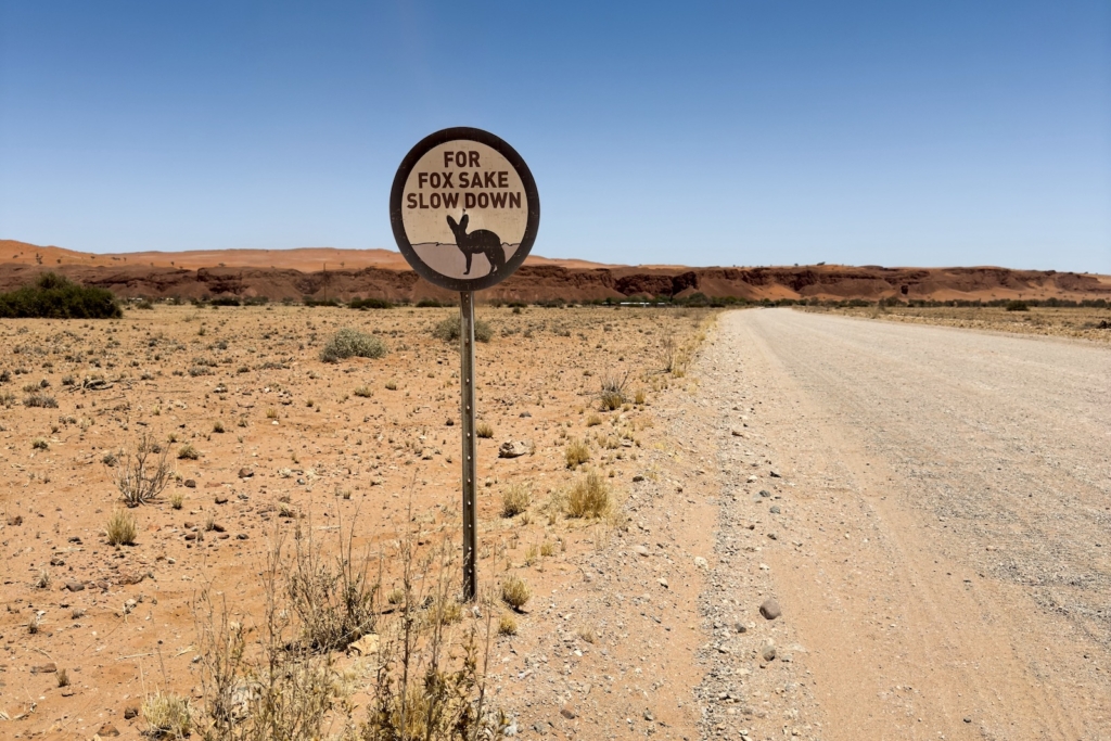 Nambia Road Trip: Sossusvlei road sign